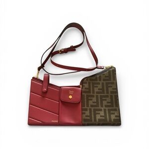 Fendi Red and Brown Crossbody Bag